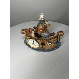 Vintage‎ Noah's Ark Tabletop Clock Bible Story Animals Flood  *NOT TESTED*